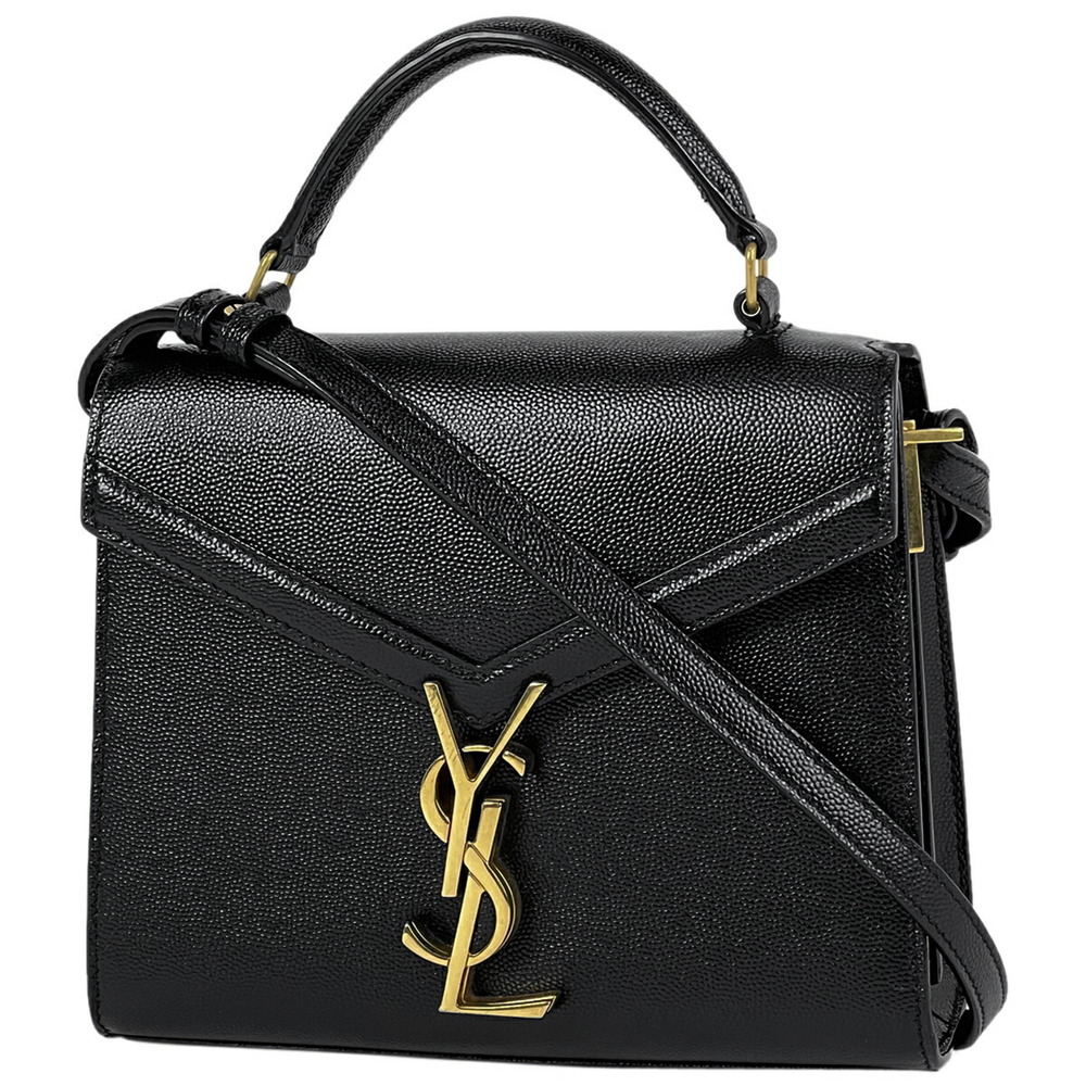 Saint Laurent Cassandra Top Handle Bag Shoulder Handbag Leather Black
